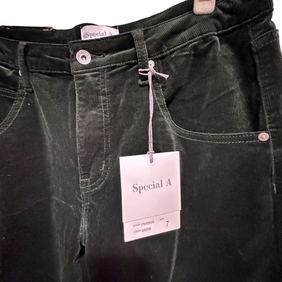 Special A - green corduroy wide leg jeans - size 7 - NWT - Picture 9 of 16